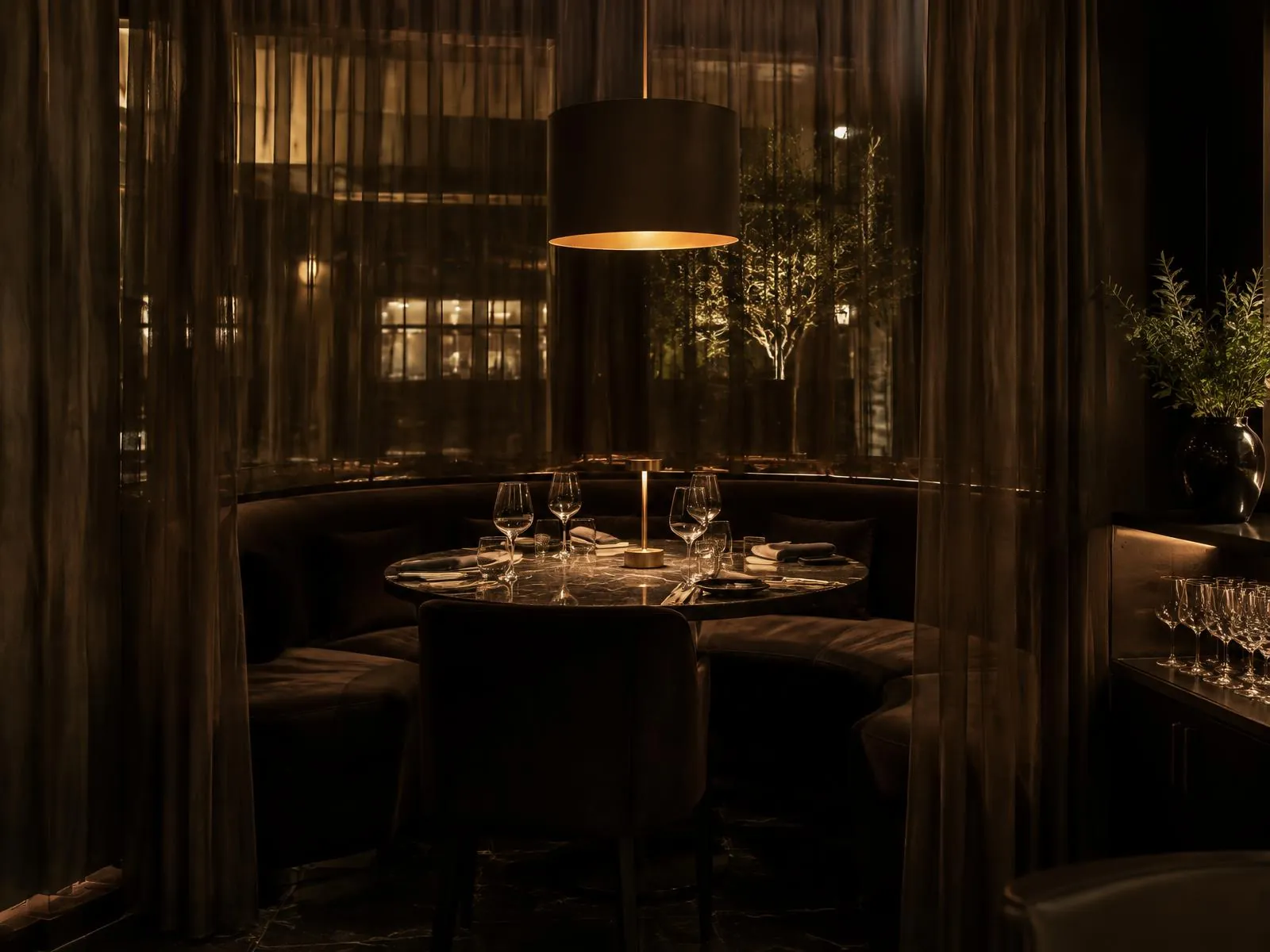 A table set for dinner at Lilli