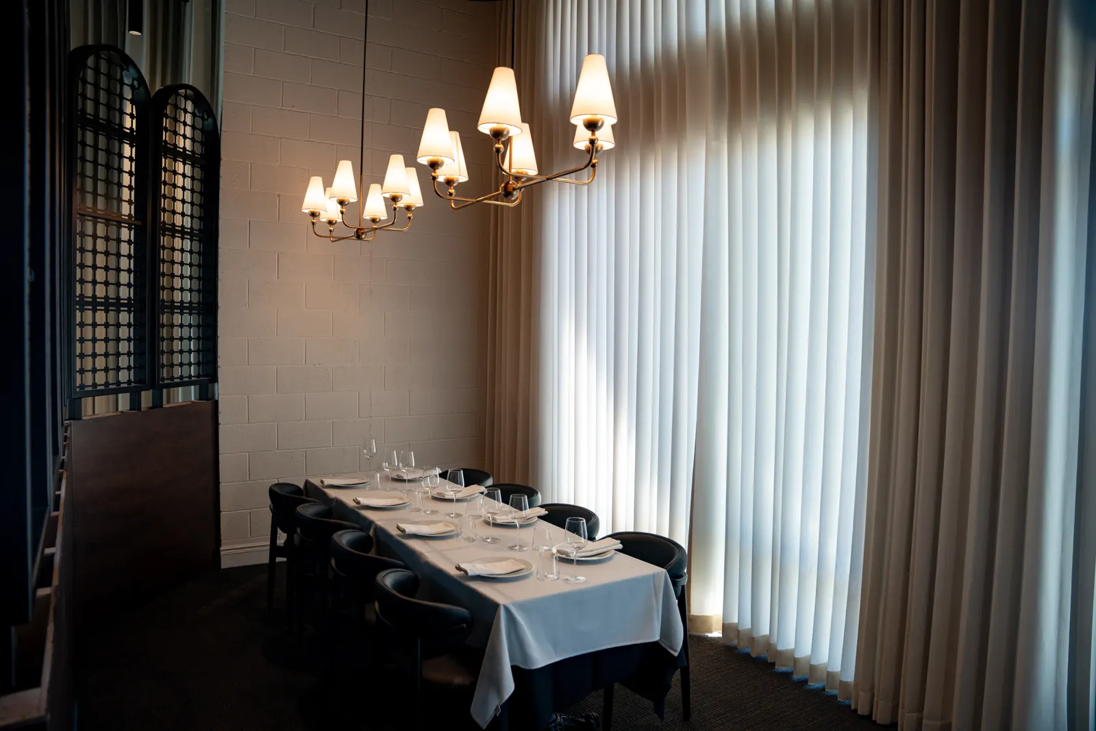 The Dining Room at Lilli set for a group dinner
